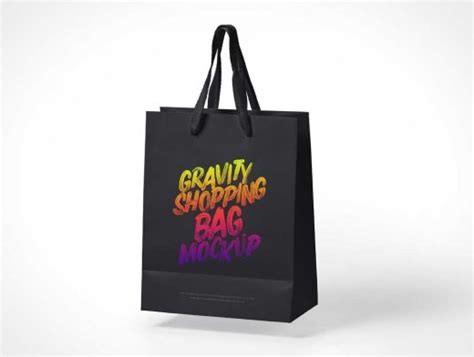 Download Floating Gravity Paper Bag & Nylon Handle PSD Mockup - PSD ...
