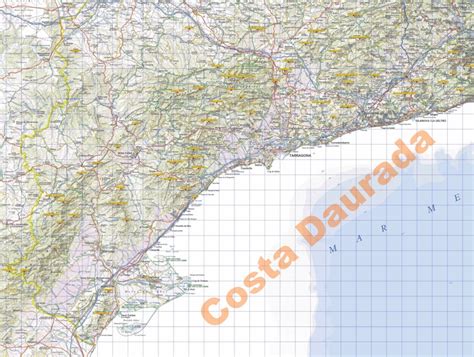Large Detailed Map Of Costa Daurada