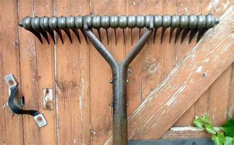 Antique Vintage Gardening Tool Long Handled Thatch Thatching Scarifying
