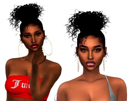 Messy Curly Bun Urban Tattoos For Male Sims By Xxblacksims