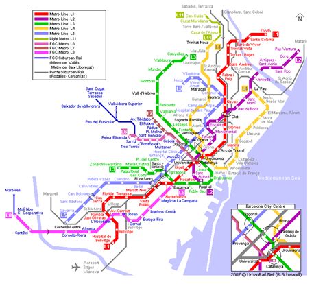 Barcelona Public Transportation Map Transport Informations Lane