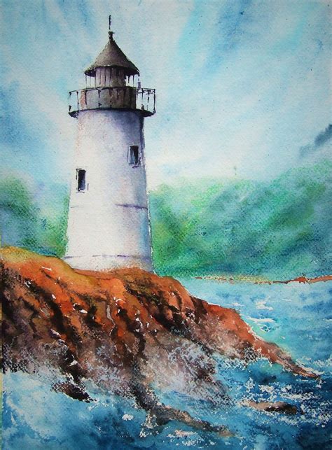 Original Watercolor Painting Seaside Painting Seascape Watercolor
