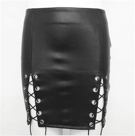 2020 fetish leather mini skirt ultra tight miniskirt black sexy leather bdsm clothing ddlg