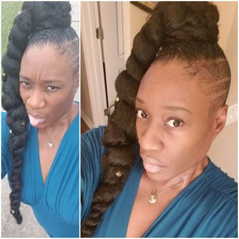 In the hair world of 2019 everything and anything goes. Long goddess braid with shaved sides. #tessstyles # ...