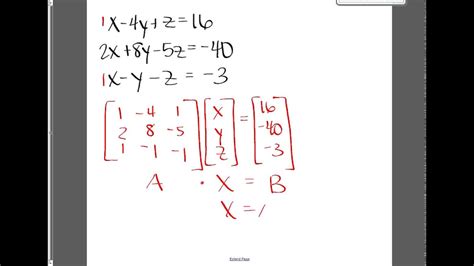 Inverse matrix 3 x 3 example. inverse matrix method to solve a system of equations [A ...