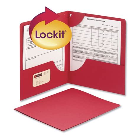 Smead Lockit Two Pocket Folder Textured Paper 100 Sheet Capacity 11 X