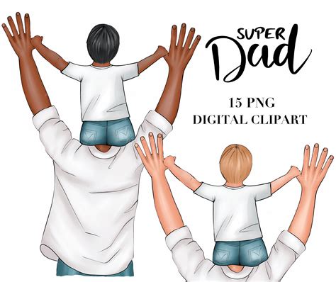 dad and son clipart