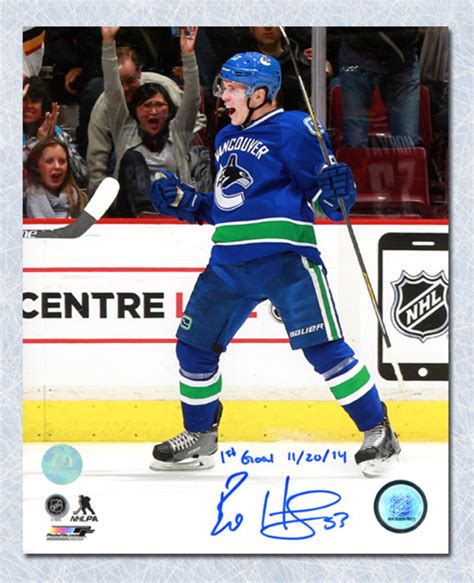 bo horvat vancouver canucks autographed 11x14 photo w first goal inscription nhl auctions