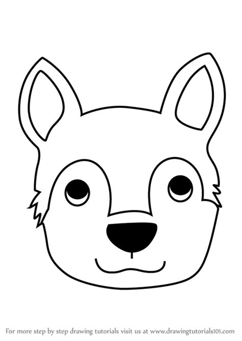 Drawing is a complex skill such tutorial, many fun: Learn How to Draw a Husky Dog Face for Kids (Animal Faces ...