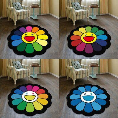 Takashi Murakami Sunflower Cool Floor Rug Carpet Room Doormat Non Slip