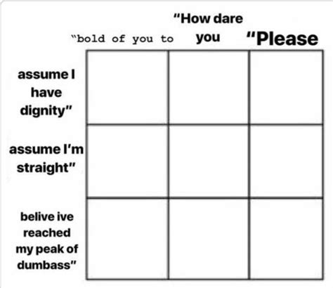 Bold Of You To Assume Chart Blank Funny Charts Character