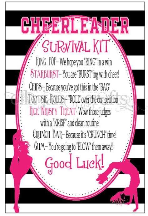 Cheerleading Competition Survival Kits Cheer Gifts Pdf File Instant