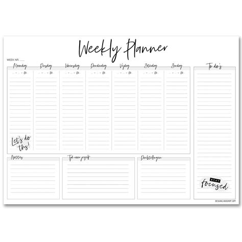 Weekplanner | Weekly planner inspiratie voor een overzichtelijke week ...