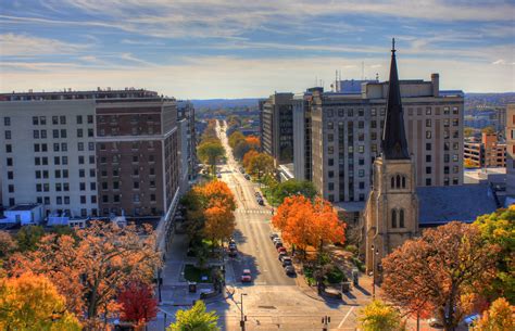 Street View From Observation Deck In Madison Wisconsin Image Free