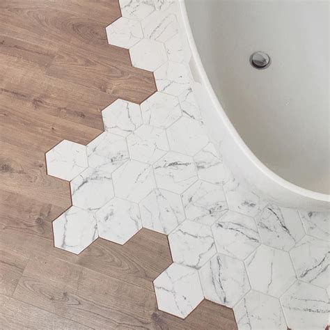 Shop the gorgeous marble effect lucca tiles and give your bathroom a touch of class. Hexagon Carrara Marble Effect Wall & Floor Tile 17.5x20cm ...