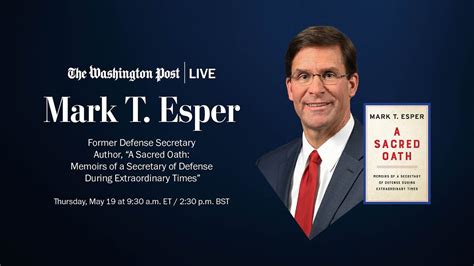 Former Defense Secretary Mark T Esper Discusses His New Book A
