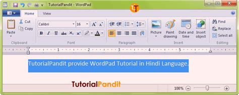 Wordpad Document में Text को Copy कैसे करें Tutorialpandit