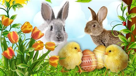 Free Download 389783 Easter Bunnies And Chicks P