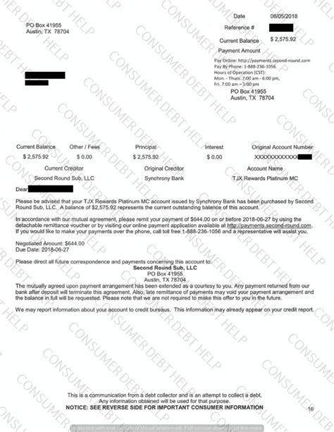 Maybe you would like to learn more about one of these? Settlement Letter from TJ Maxx/Synchrony Bank - Consumer DEBT HELP ASSOCIATION