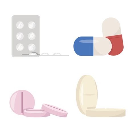 Iconos de drogas píldoras y cápsulas medicina ilustración vectorial en estilo de dibujos