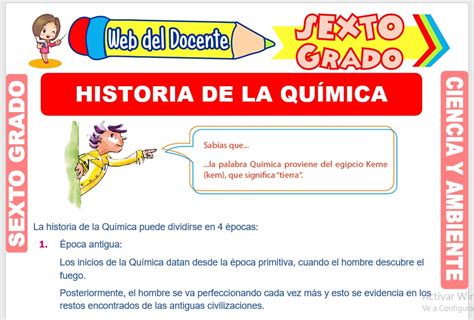 Historia De La Química Para Sexto Grado De Primaria Web Del Docente