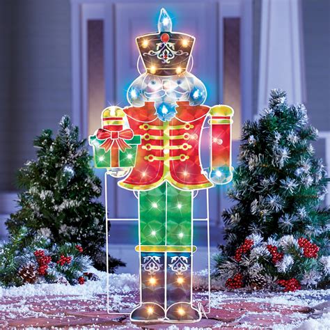 Led Lighted Holiday Uniformed Nutcracker Yard Ornament Collections Etc
