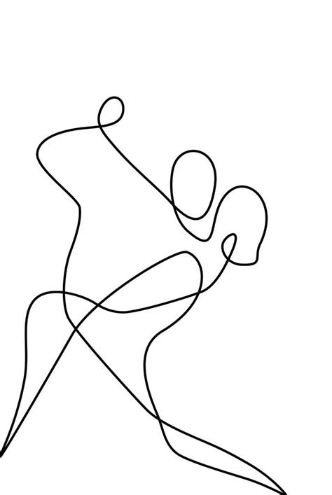 Minimal Line Dance Mini Art Print By Marta Olga Klara Without Stand