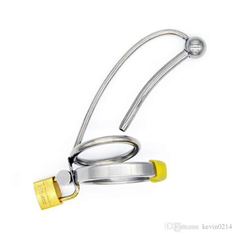 male urethral sound lock in chastity device 4 rings size fetish metal sex toy catheter insertion