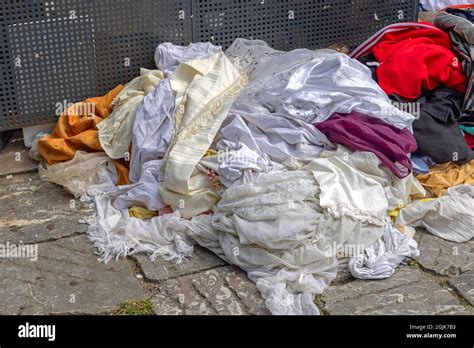 Big Pile Of Discarded Clothing At Dump Site Stock Photo Alamy