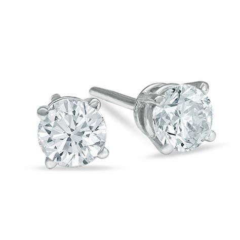 15 Ct Tw Diamond Solitaire Stud Earrings In 14k White Gold Zales