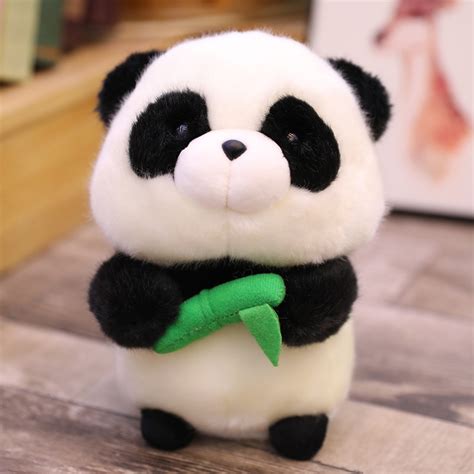 Panda Soft Toy 18cm 7 In Cute Panda Plush With A Bamboo