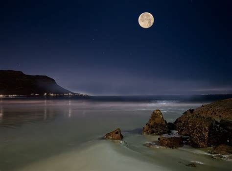Full Moon And Beach Beautiful Landscapes Landscape