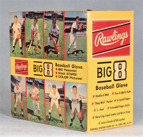 Baseball 1964 Rawlings Glove Box Hand Cut The Big 8 Glove Box Set
