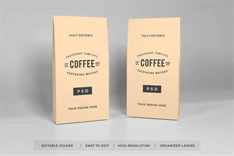 Free Coffee Packaging Mockup Free Design Resources