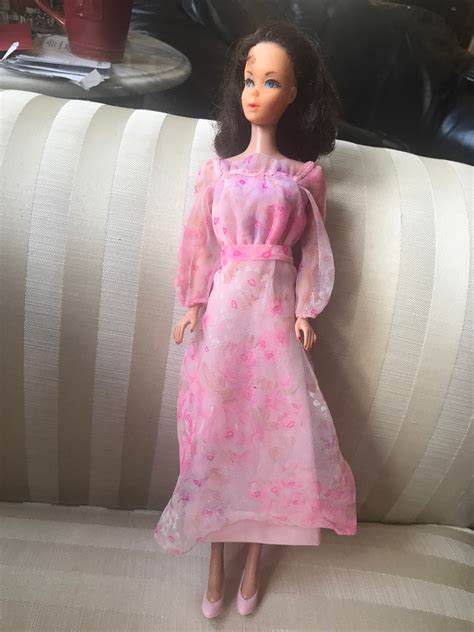 Beautiful Vintage Kissing Barbie Maxi Dress In Pink Chiffon Etsy