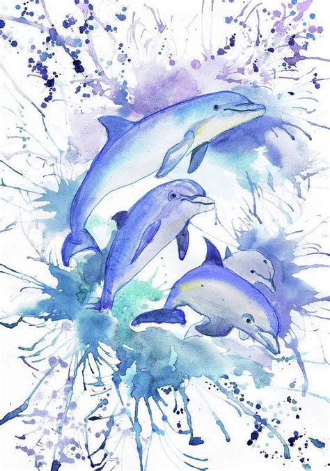 Dolphins Art Print By Valentina Ra Dolphin Art Dolphin Painting