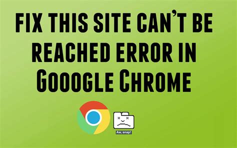 How To Fix This Site Cant Be Reached Error In Gooogle Chrome