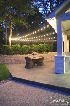 Measure for length and roughly choose your light configuration. How to Plan and Hang Patio Lights in 2019 | Backyard Party ...