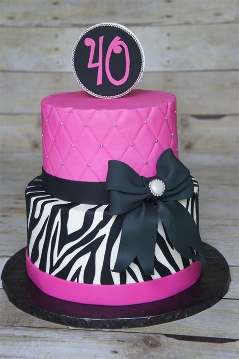 Fabulous 40 Pink And Zebra Cake Quilted Buttercream From