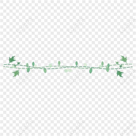 Hand Drawn Green Leaves Dividing Line Green Divider Line Leaf Line