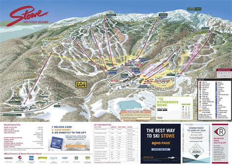 Plan Des Pistes De La Station De Ski Stowe Mountain Resort