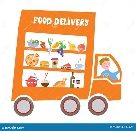 Food Delivery Cartoon Stock Illustration Image 55804794