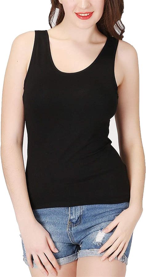 Womens Modal Camisole Built In Shelf Bra Padded Fitness Tank Top Solid Color Yoga Tanks Tops At