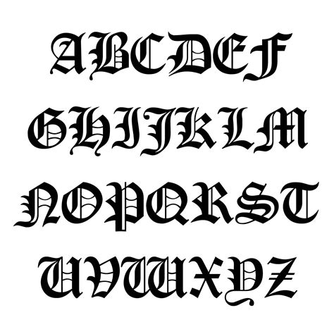 Free Printable Old English Alphabet Stencils