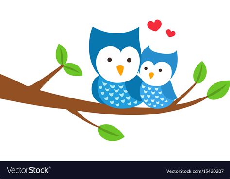 Isolated Owl Sitting On A Branch Royalty Free Vector Image