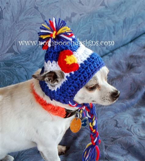 Posh Pooch Designs Dog Clothes Colorado Dog Beanie Small Dog Hat Crochet Pattern