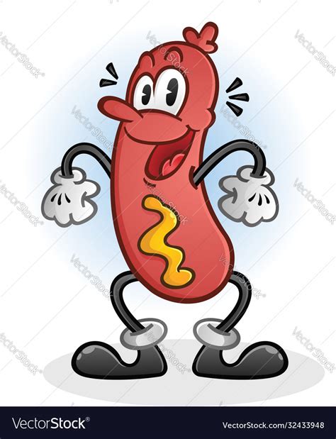 Hot Dog Retro Styled Cartoon Royalty Free Vector Image