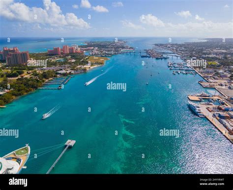 Aerial View Of Nassau Harbour With Atlantis Hotel On Paradise Island On