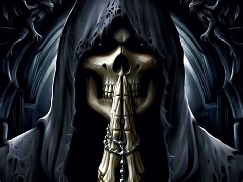 Edgy Grim Reaper Wallpaper Horror Devil Dragon Skull Scary Death