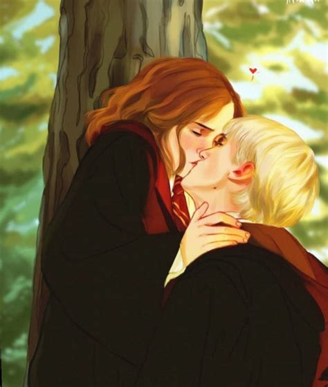 Couple Kiss Anime Ships Draco Malfoy Fanart Harry Potter Anime